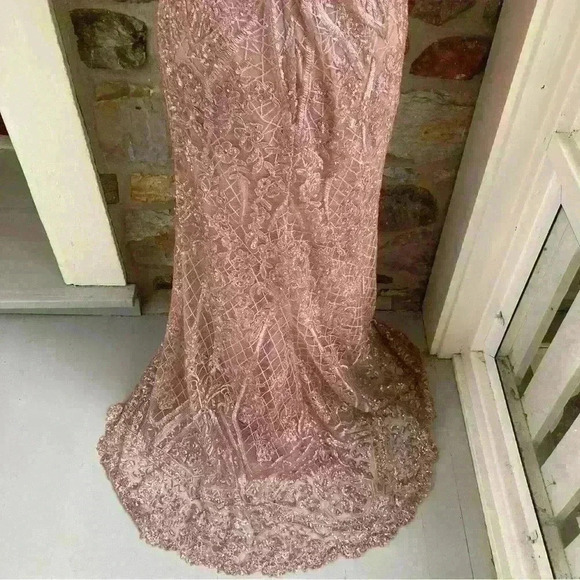 Ellie Wilde Floral Sequin Fit & Flare Tulle Sequin Corset Prom Dress Womens 6 - Picture 13 of 16